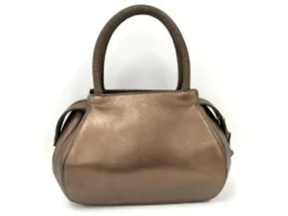 Loewe Anagram Leather Metallic Brown Handbag